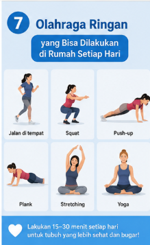 Olahraga Ringan yang Bisa Dilakukan di Rumah Setiap Hari